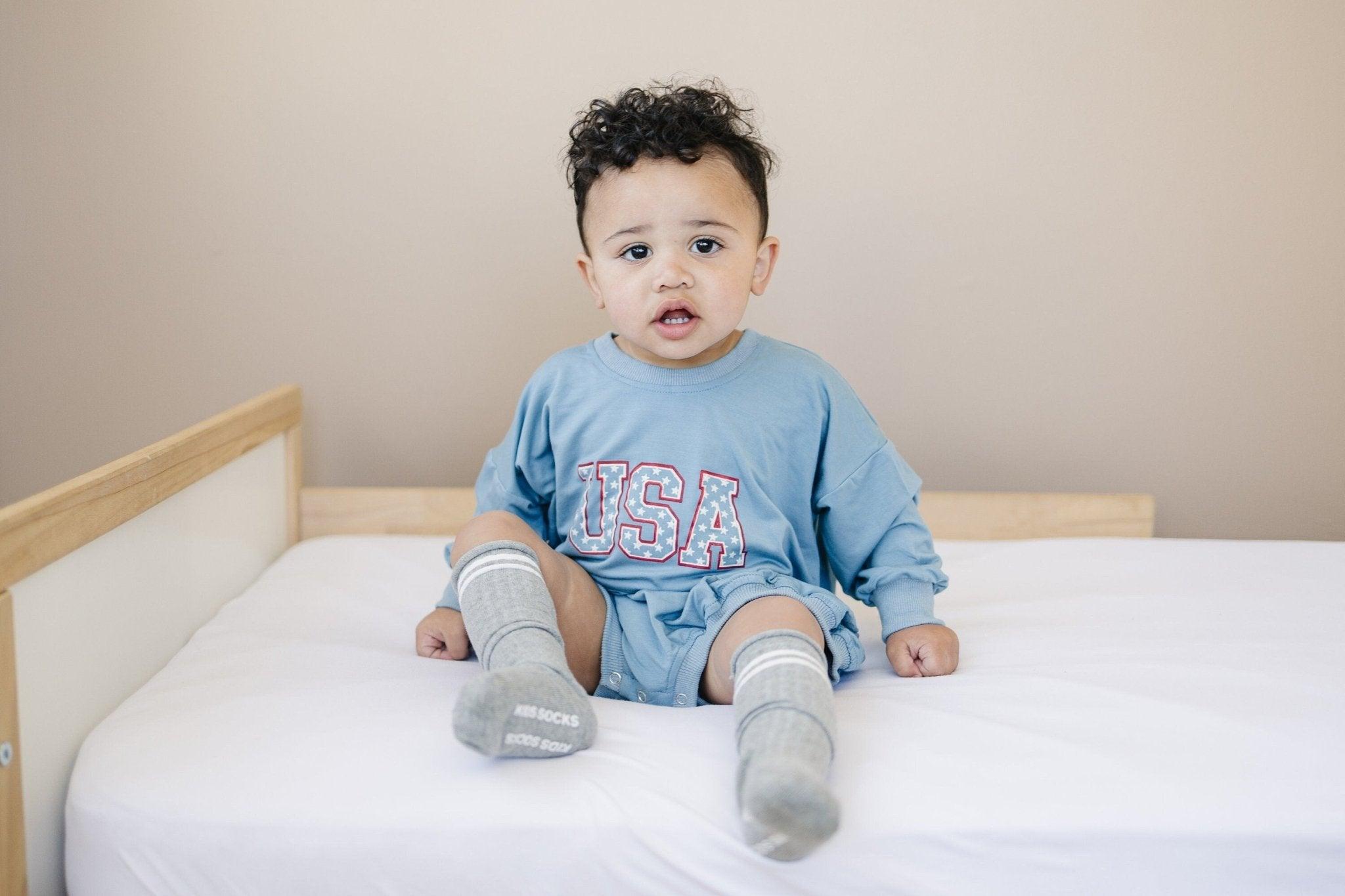 USA Star Bamboo Sweatshirt Romper