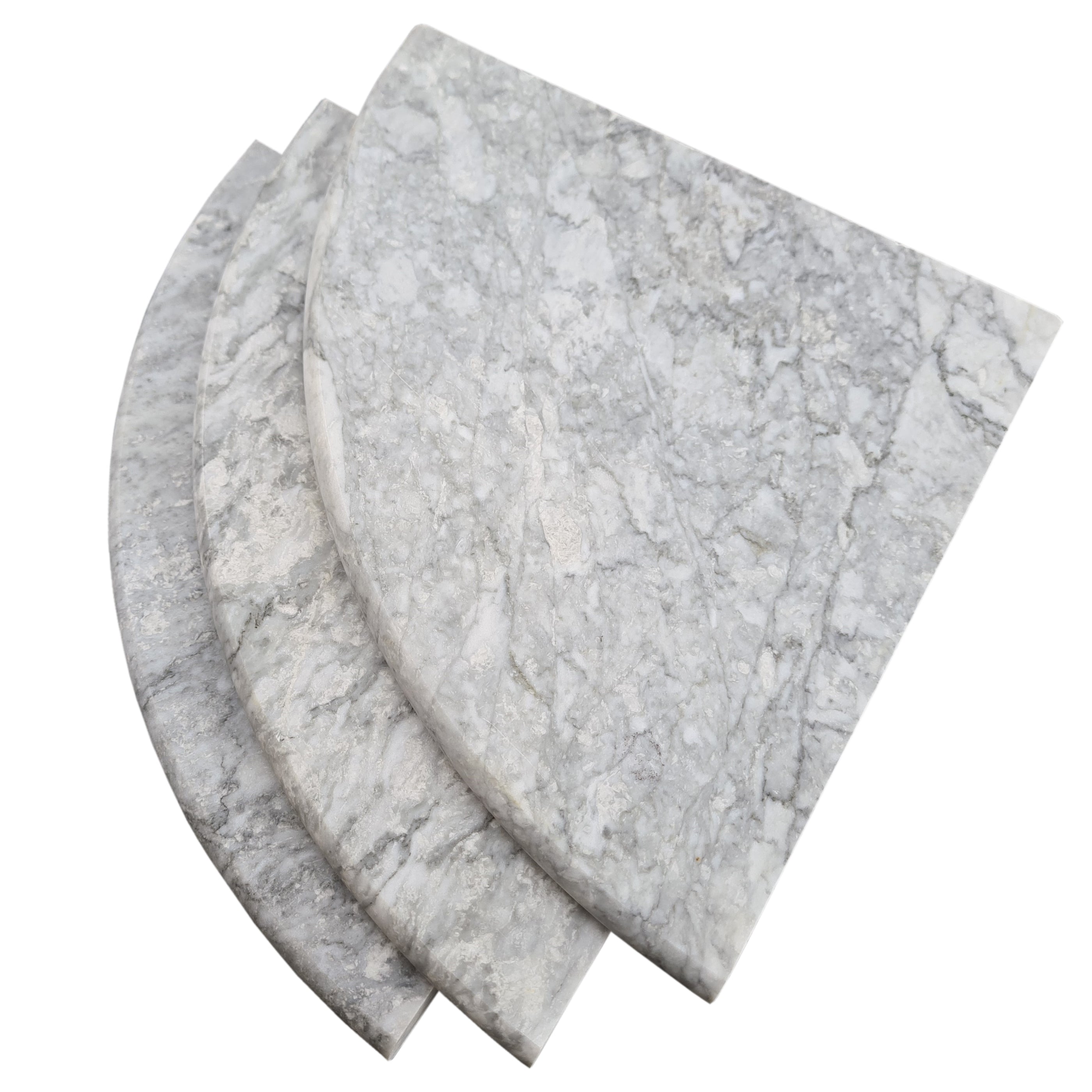 Vogue Gray Marble 9" Shower Corner Shelf Semi Polished - Belair Collection