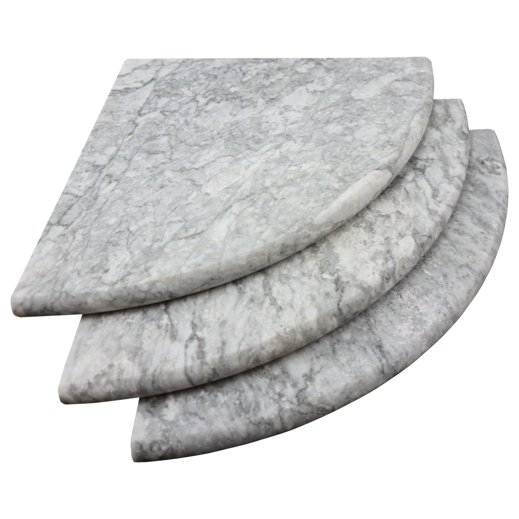 Vogue Gray Marble 9" Shower Corner Shelf Semi Polished - Belair Collection