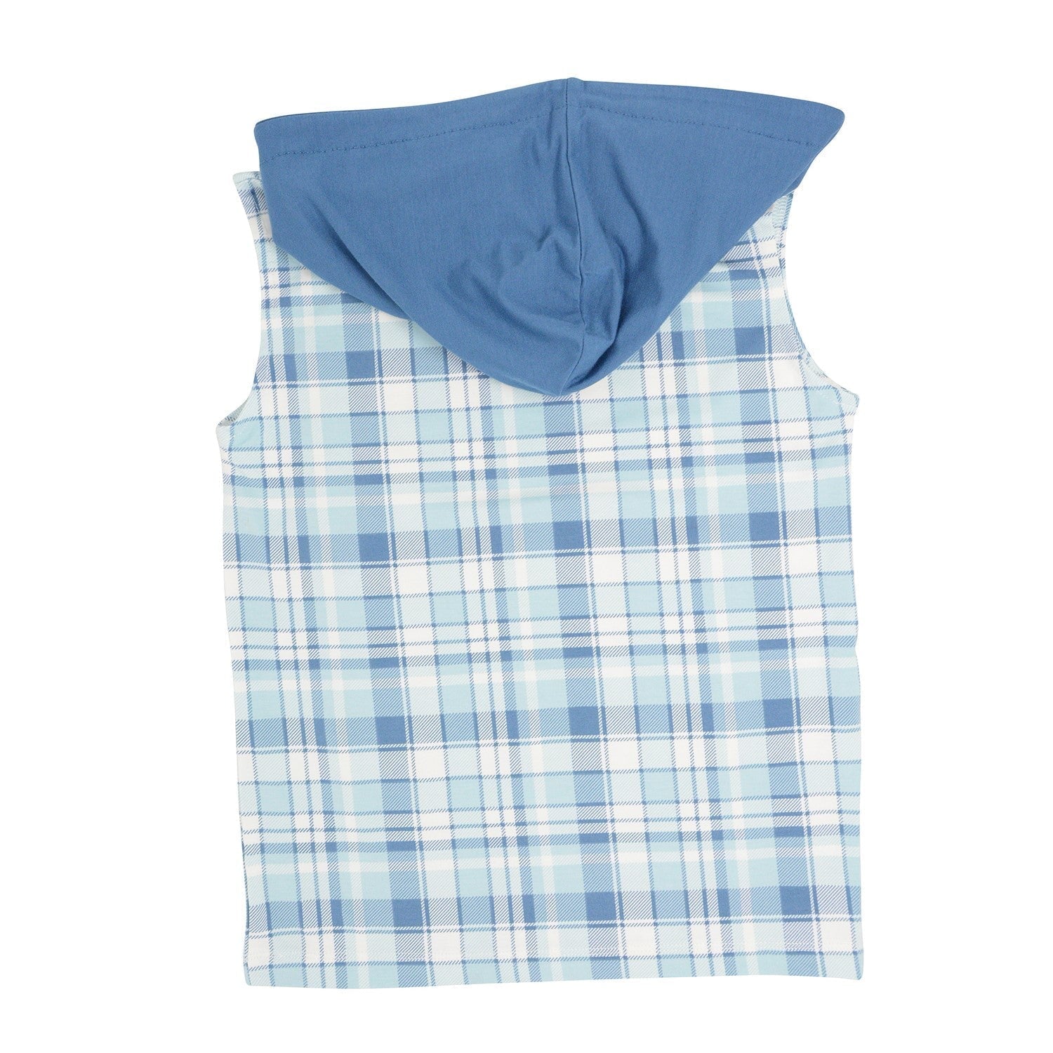Tank Hoodie - Plaid Blue