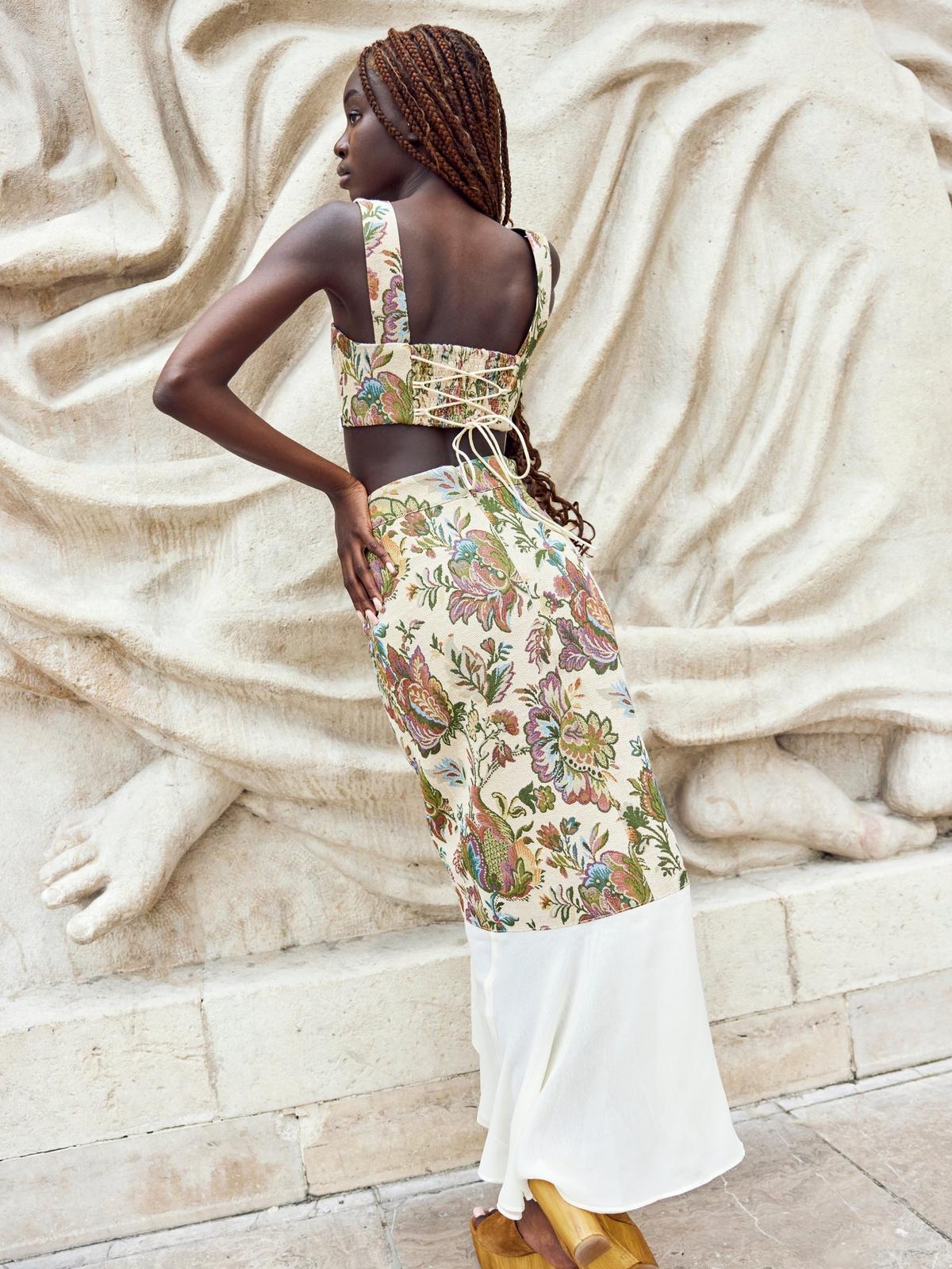 Christy Bra Top - Rainbow Floral Jacquard