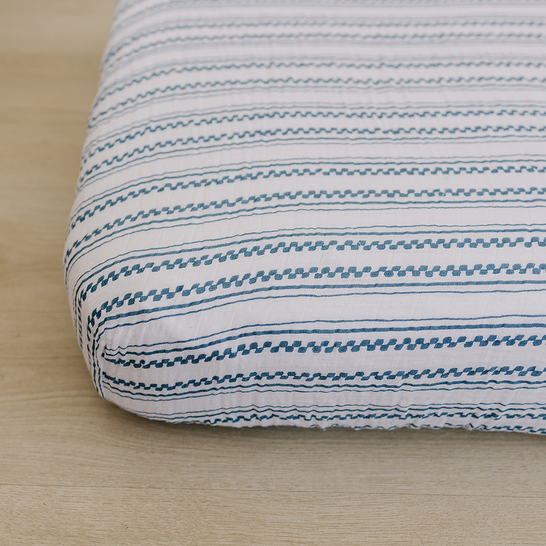 Western Stripe Classic Muslin Crib Sheet Crib Sheet Bebe au Lait