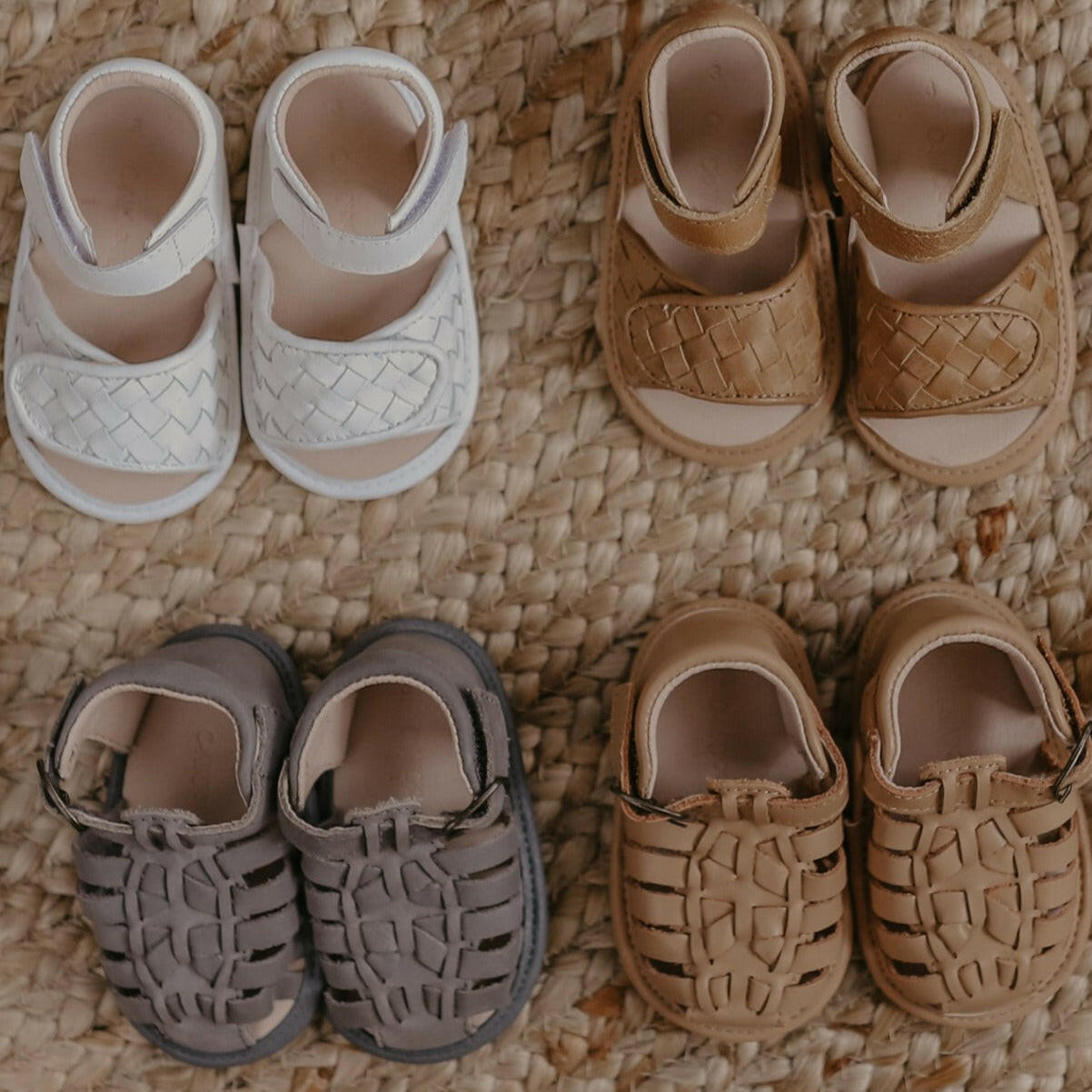 Leather Woven Sandal | Color 'Walnut' | Soft Sole  Consciously Baby