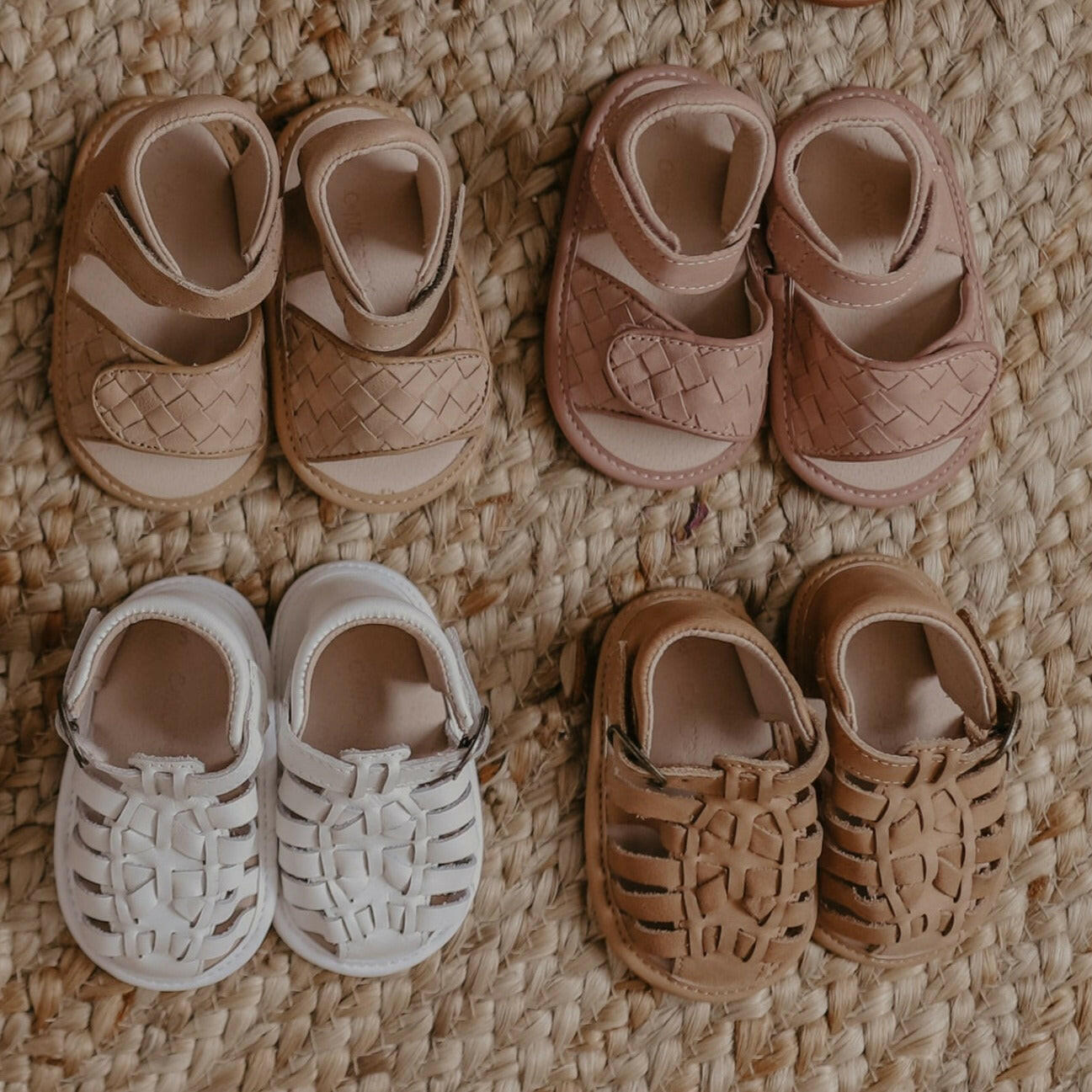 Leather Woven Sandal | Color 'Rose Cloud' | Soft Sole  Consciously Baby