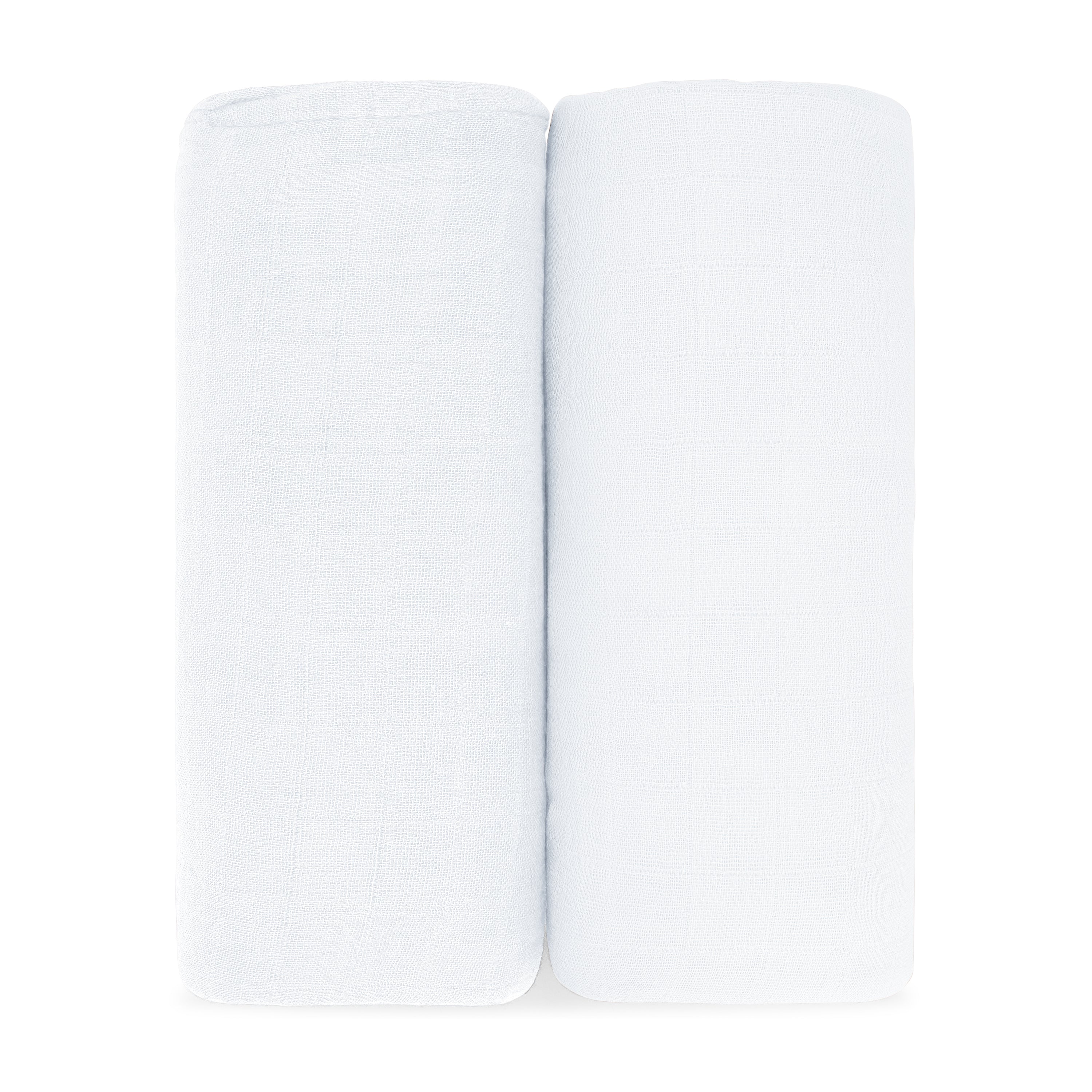 Muslin Swaddle Blanket in White, 2 Pack