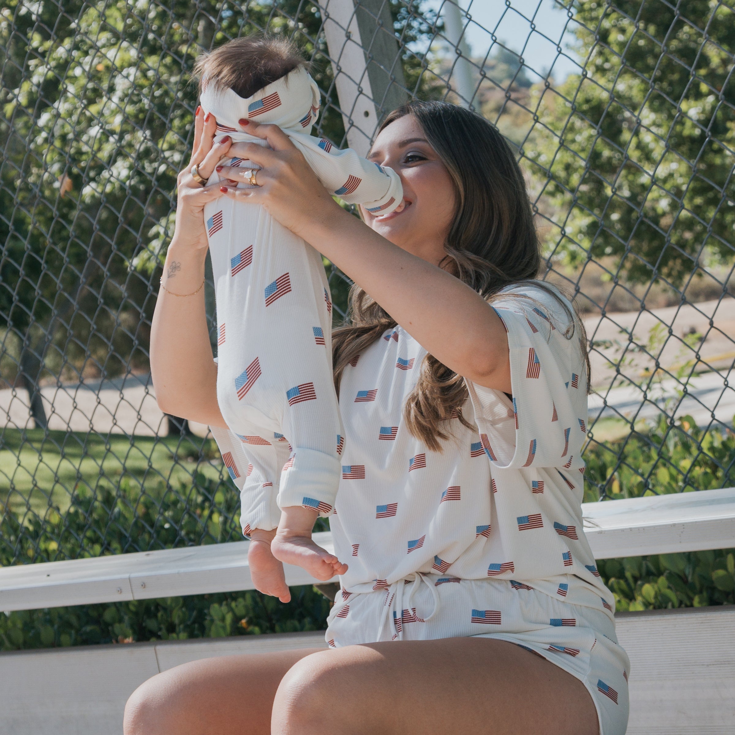 Bamboo Zip Pajamas | Americana Ribbed