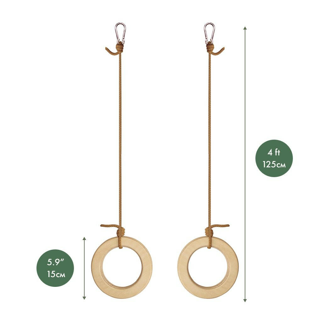 Wooden gymnastic rings for kids Single Swing Goodevas