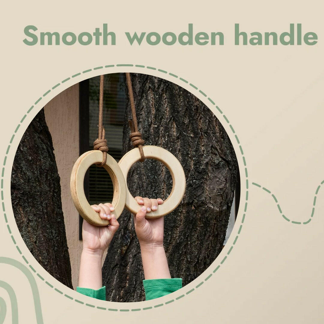 Wooden gymnastic rings for kids Single Swing Goodevas