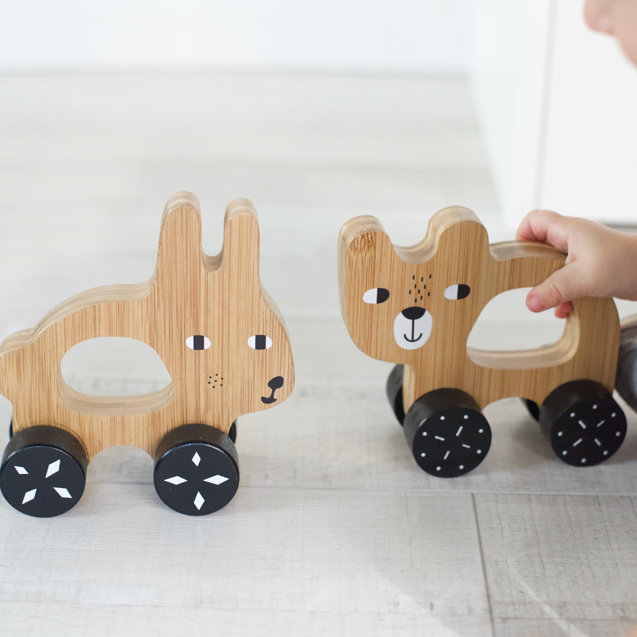 Bear Push Toy Wood + Bamboo Toys Wee Gallery