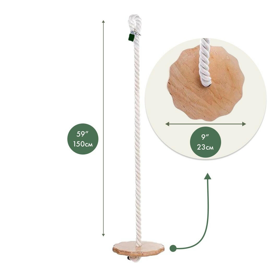 Wooden rope swing for kids Single Swing Goodevas