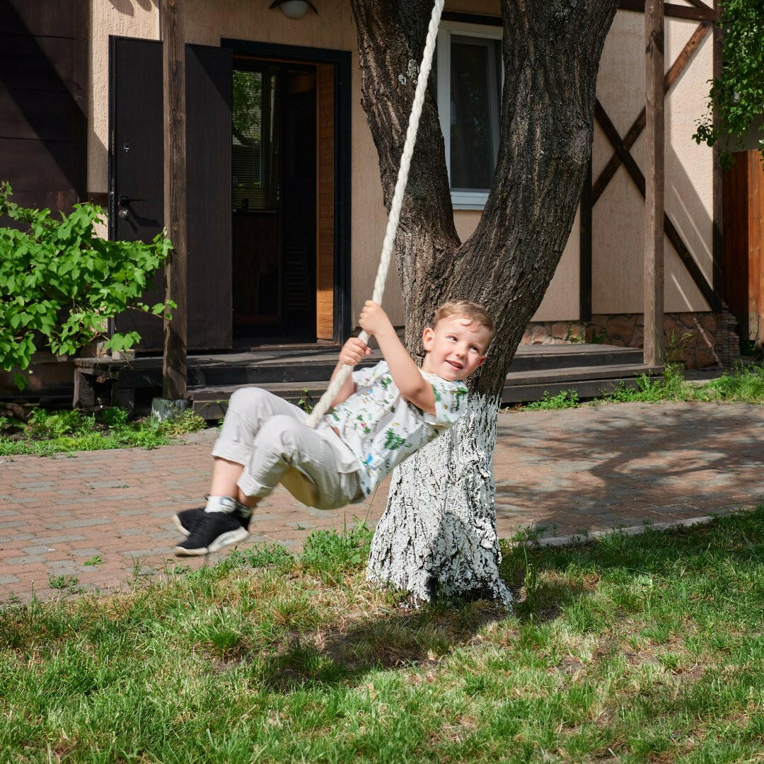 Wooden rope swing for kids Single Swing Goodevas