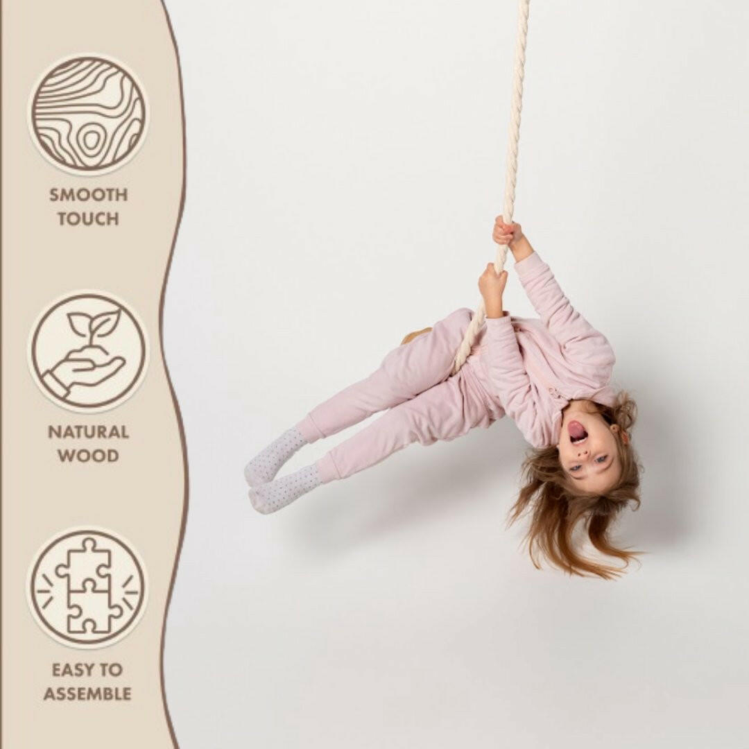 Wooden rope swing for kids Single Swing Goodevas
