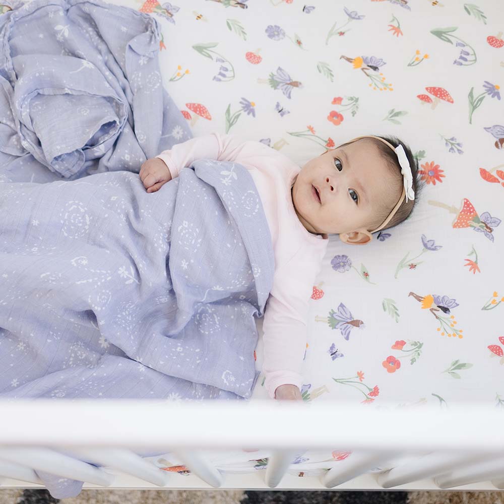 Woodland Fairy Oh So Soft Muslin Crib Sheet Crib Sheet Bebe au Lait