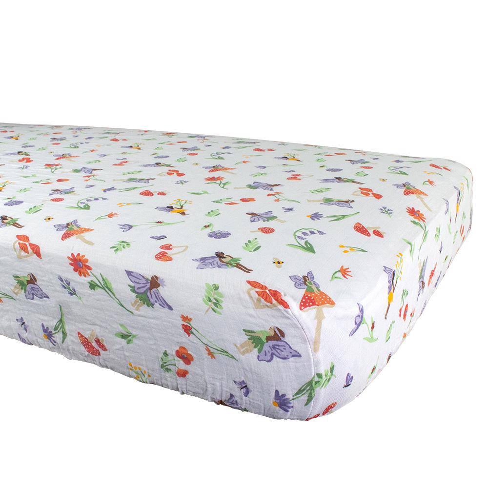 Woodland Fairy Oh So Soft Muslin Crib Sheet Crib Sheet Bebe au Lait