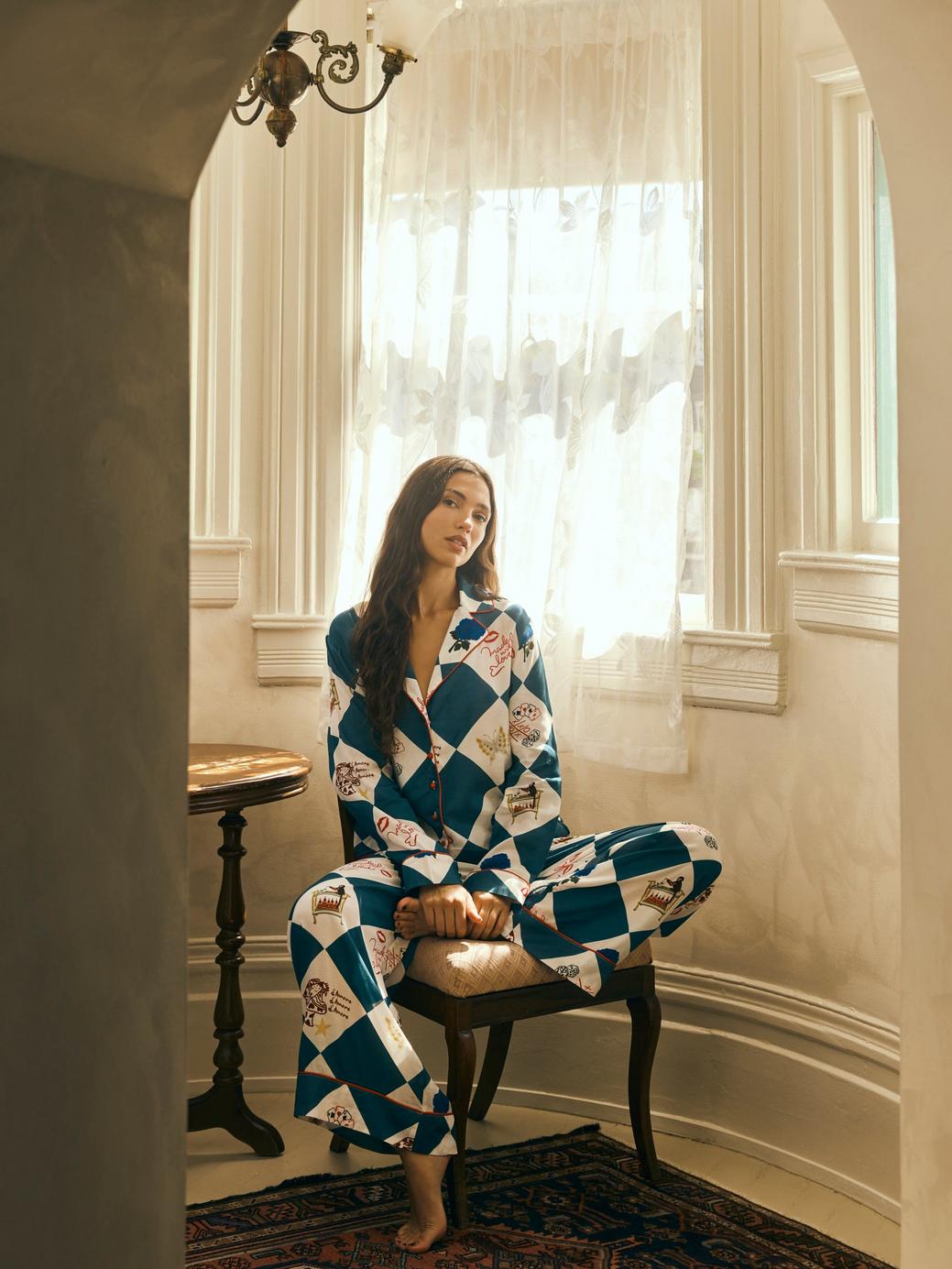 PJ Party Set - Navy Love & Party Check