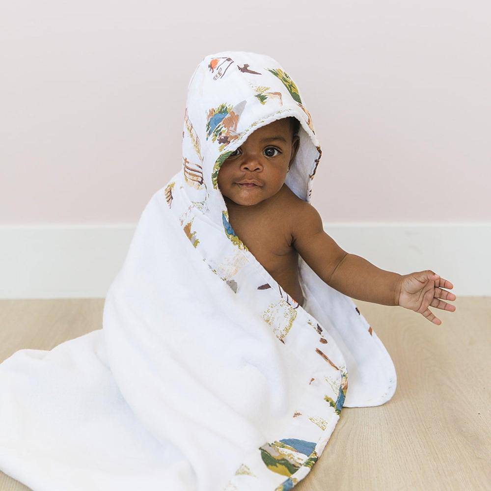 Wyoming Baby Hooded Towel Hooded Baby Towel Bebe au Lait