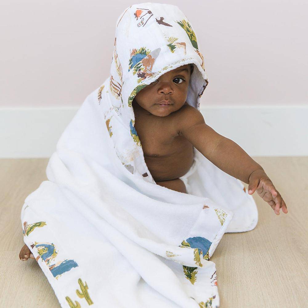 Wyoming Baby Hooded Towel Hooded Baby Towel Bebe au Lait