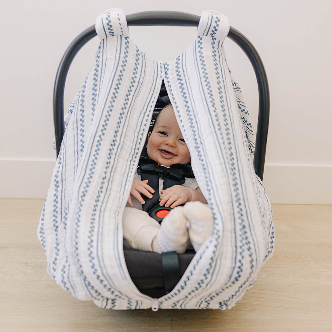 Western Stripe Classic Muslin Car Seat Cover Car Seat Cover Bebe au Lait