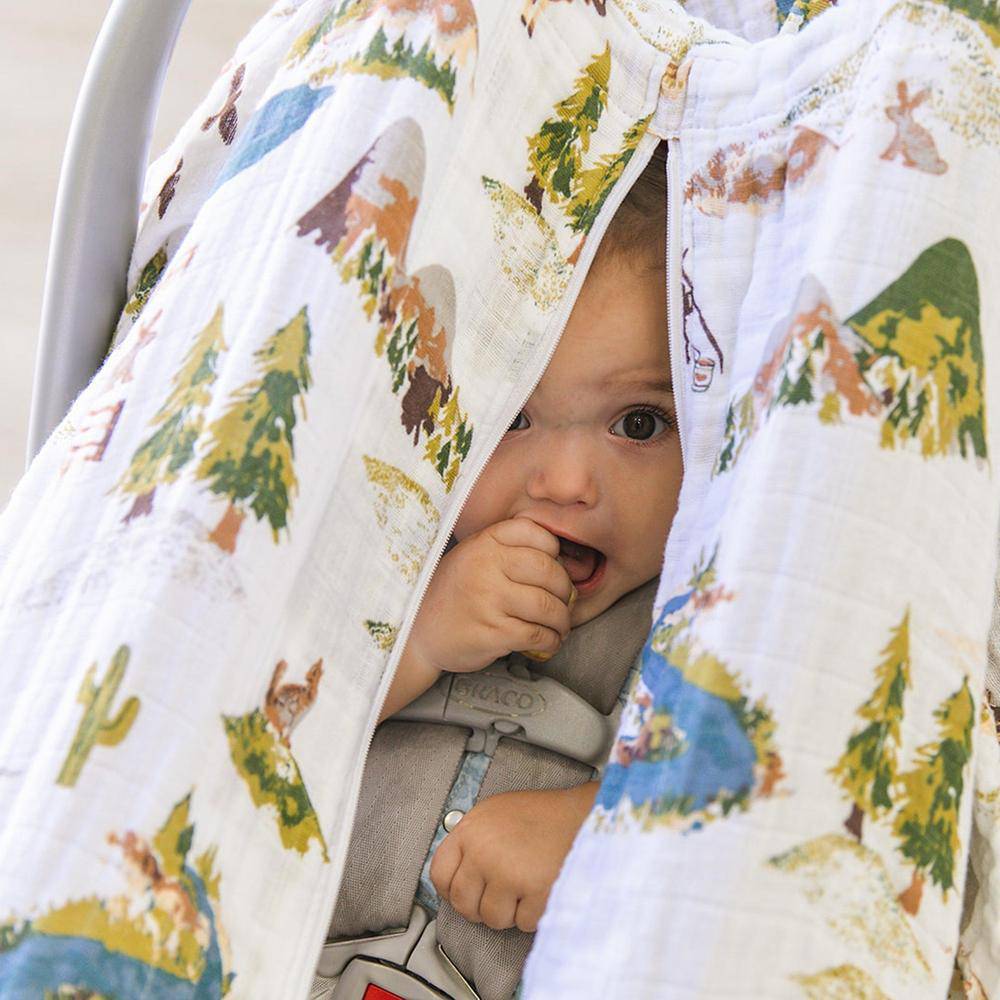 Wyoming Classic Muslin Car Seat Cover Car Seat Cover Bebe au Lait