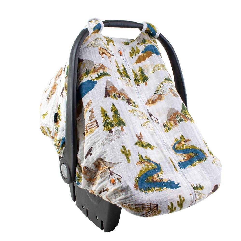 Wyoming Classic Muslin Car Seat Cover Car Seat Cover Bebe au Lait