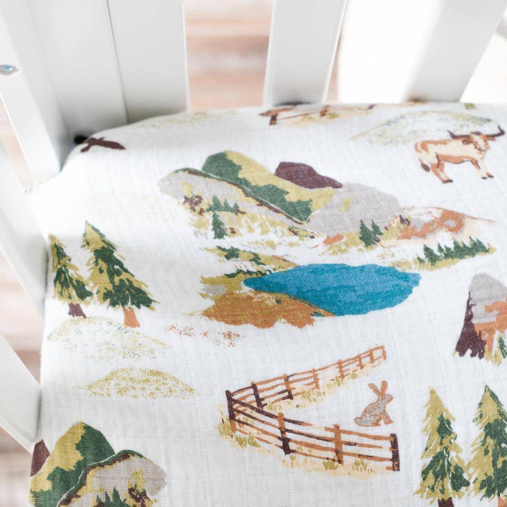 Wyoming Classic Muslin Crib Sheet Crib Sheet Bebe au Lait