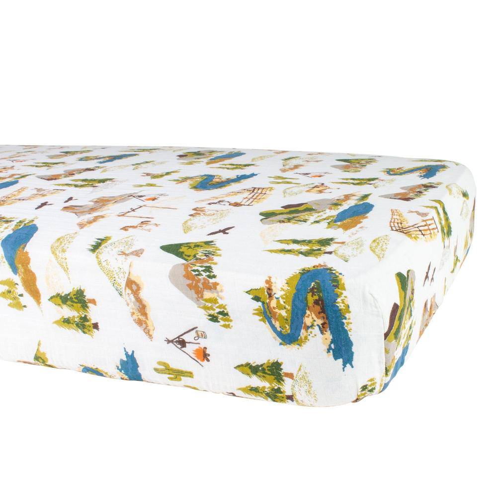 Wyoming Classic Muslin Crib Sheet Crib Sheet Bebe au Lait