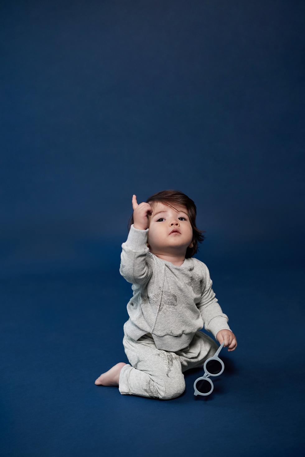 Baby Joggers with Front Pleat - Heather Grey