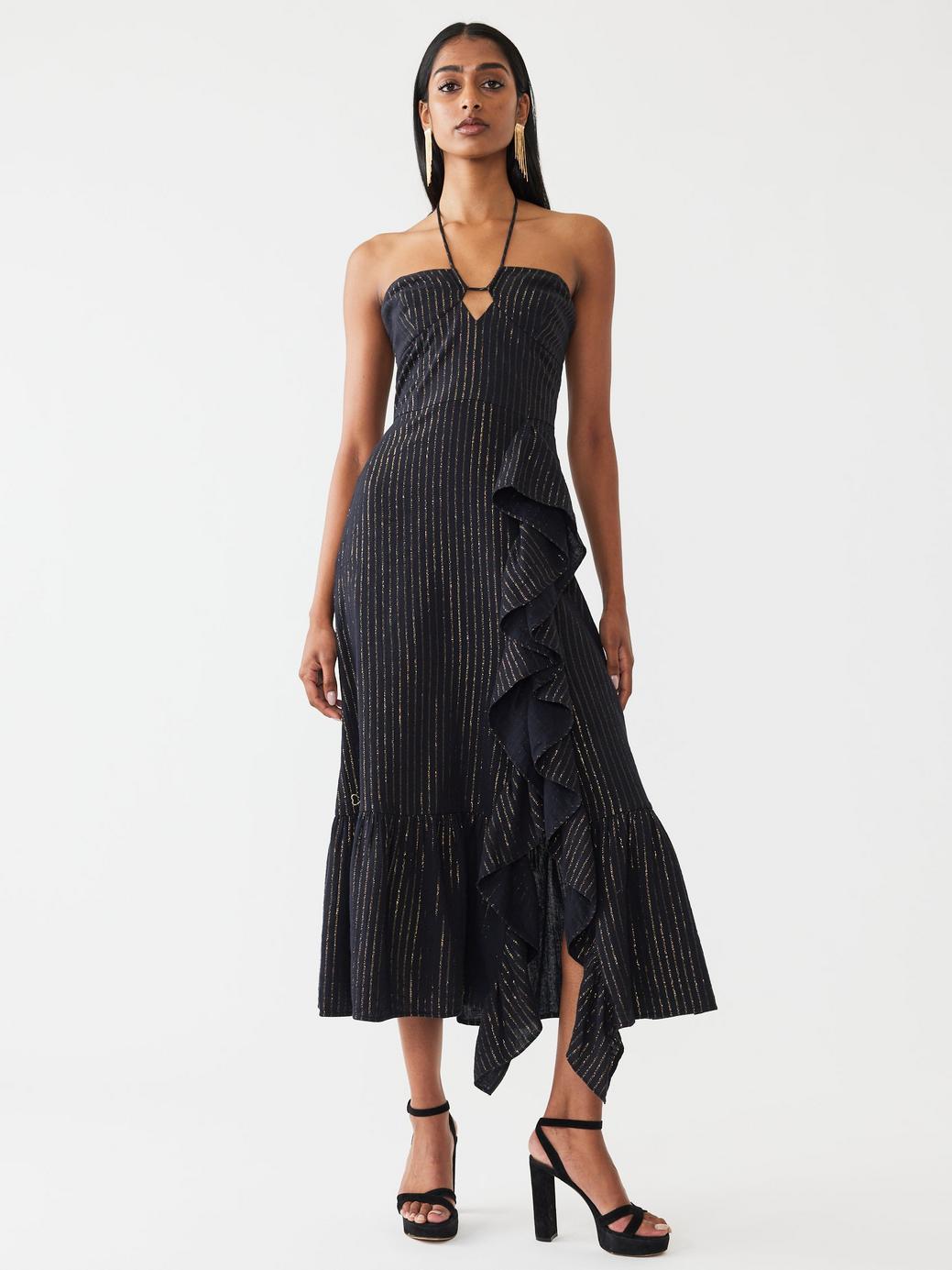 Angelica Dress - Black Lurex Stripe