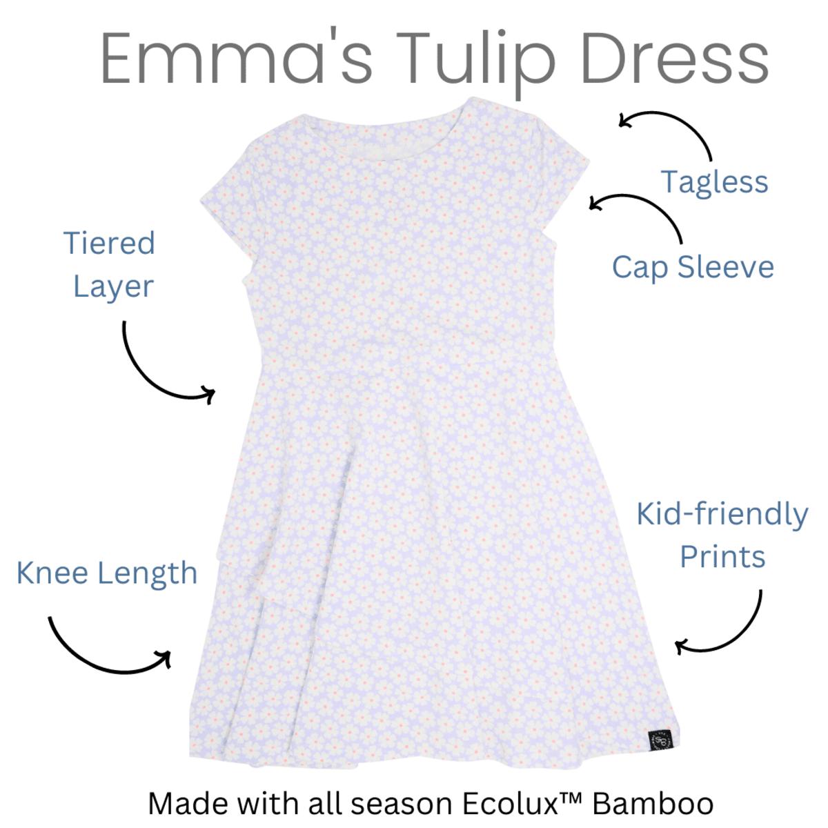 Emma's Tulip Dress - Purple Basketweave