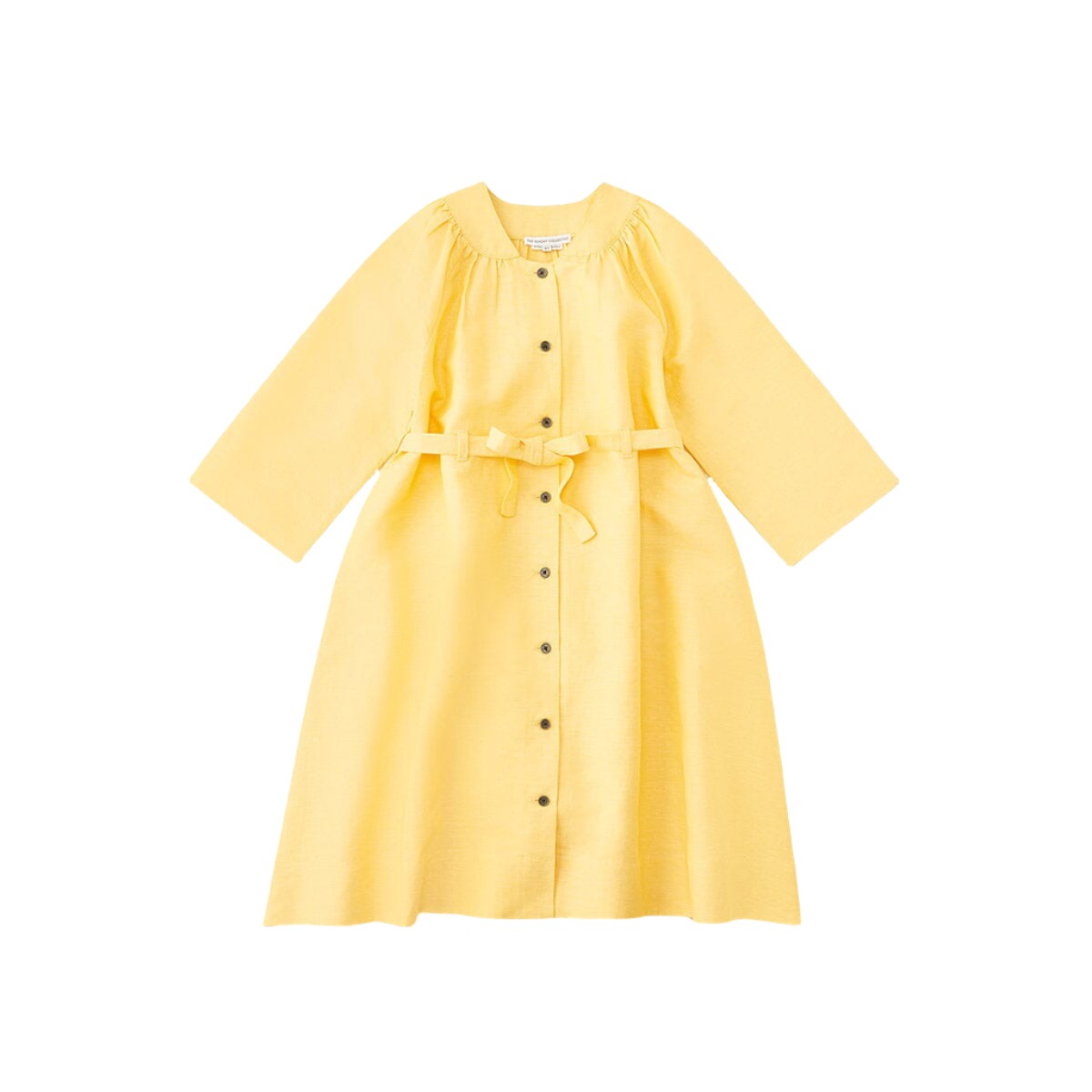 linen trench dress Double Breasted Linen Trench Dress with Wooden Buttons TAVROVSKA