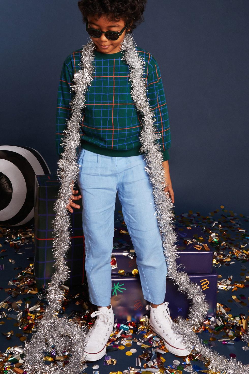 Della Blue Linen Kid Pants - Della Blue