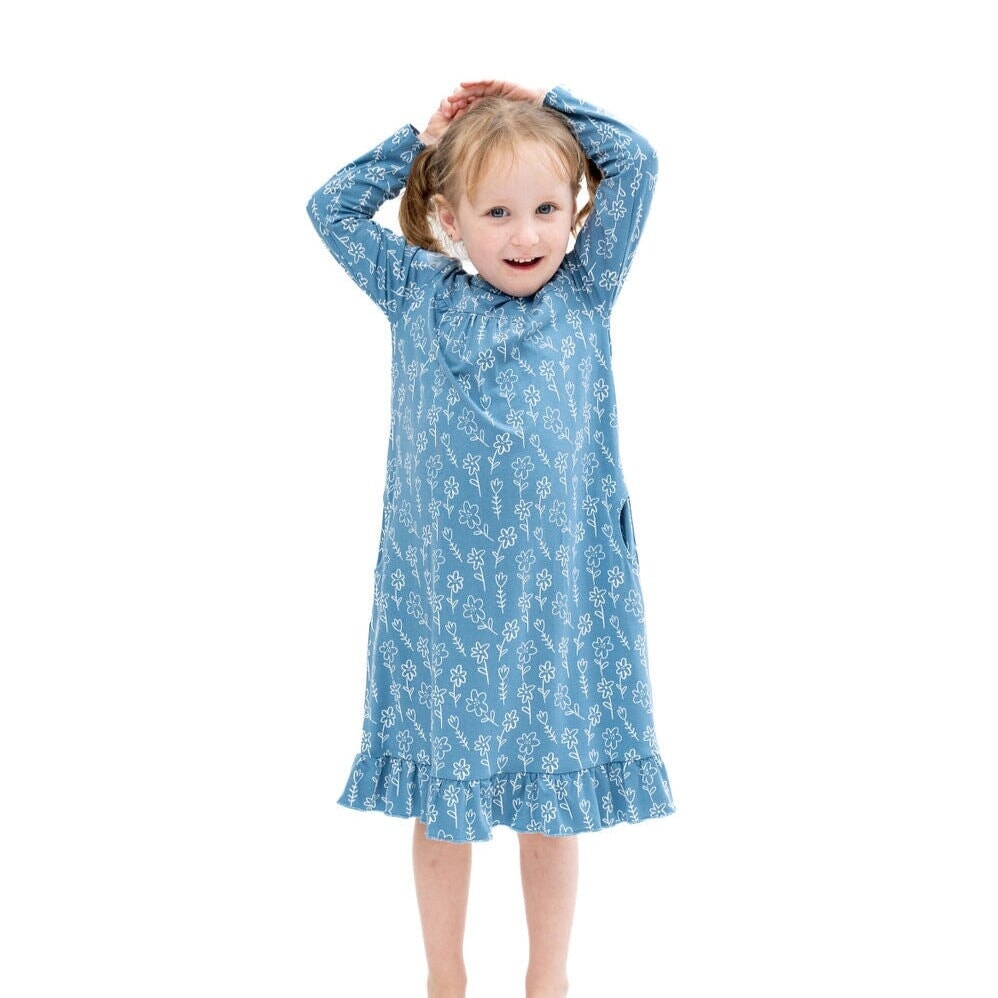 Boho Dress - Blue Doodle