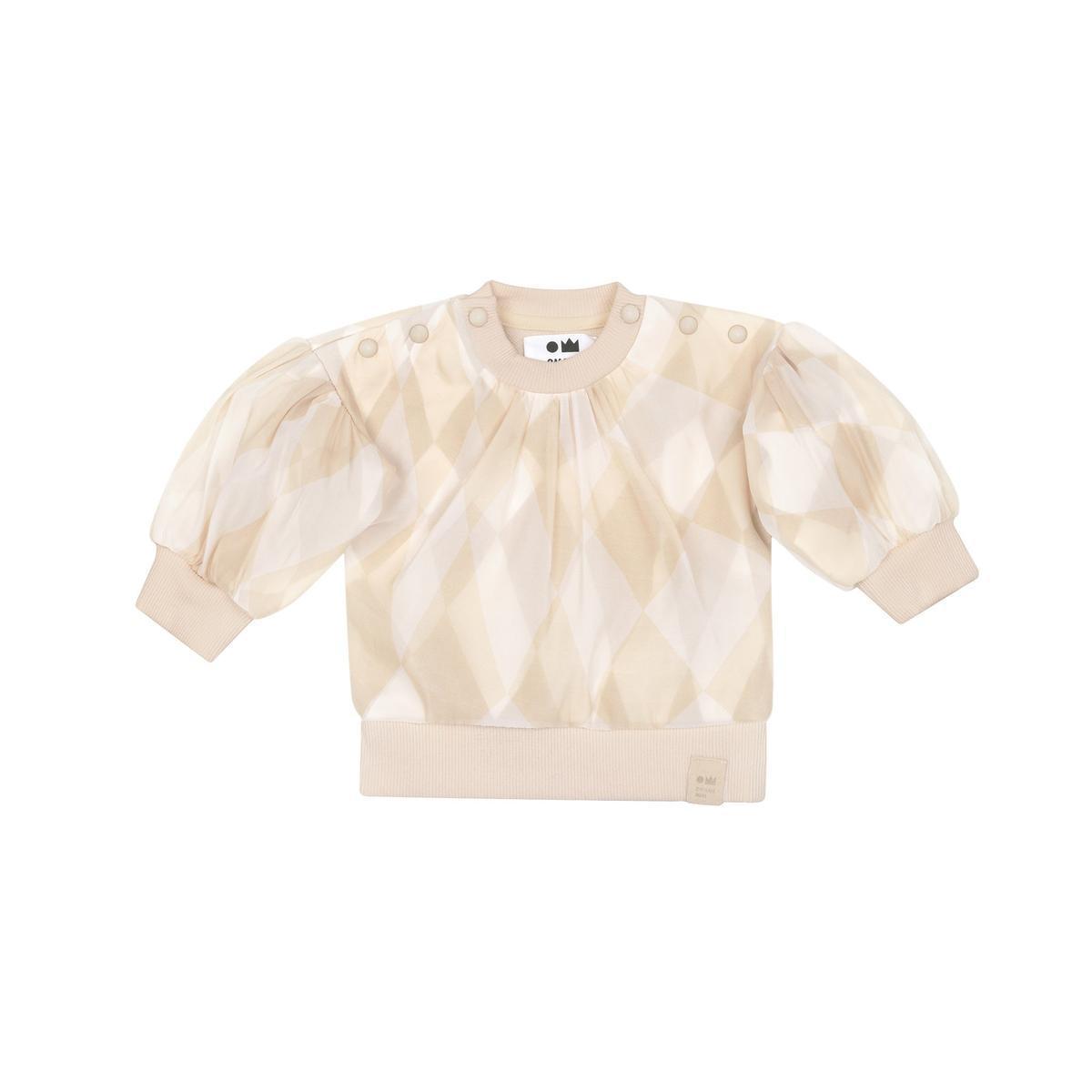 Baby Tulle & Terry Sweatshirt - Beige