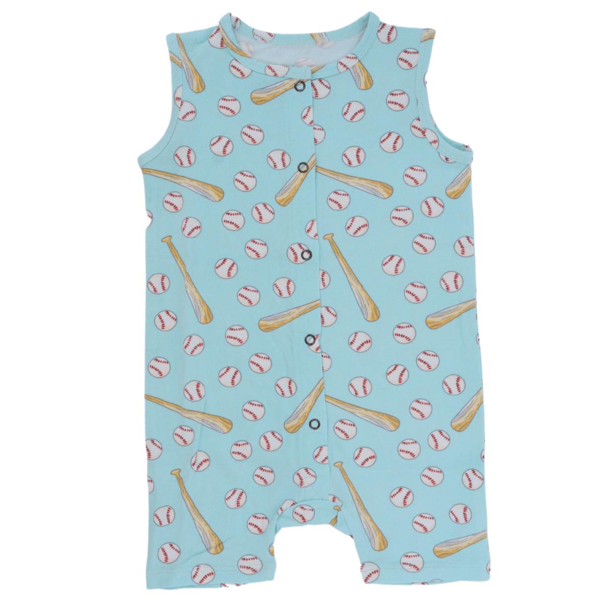 Tank Romper - Little Slugger Aqua
