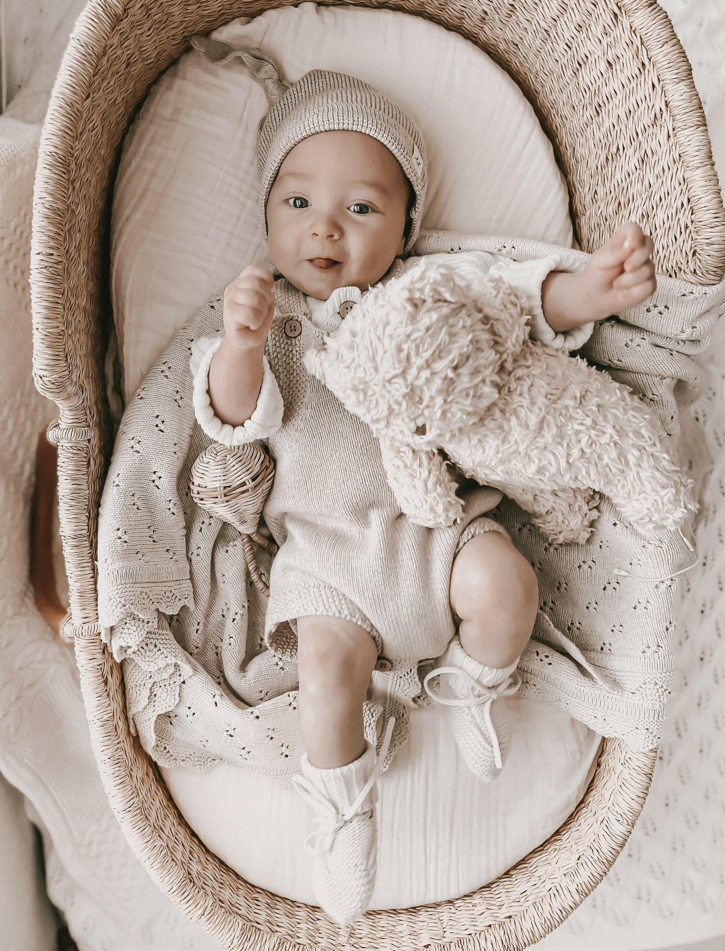 Luna + Luca Novelty Knit Romper - Heather Beige  Luna + Luca