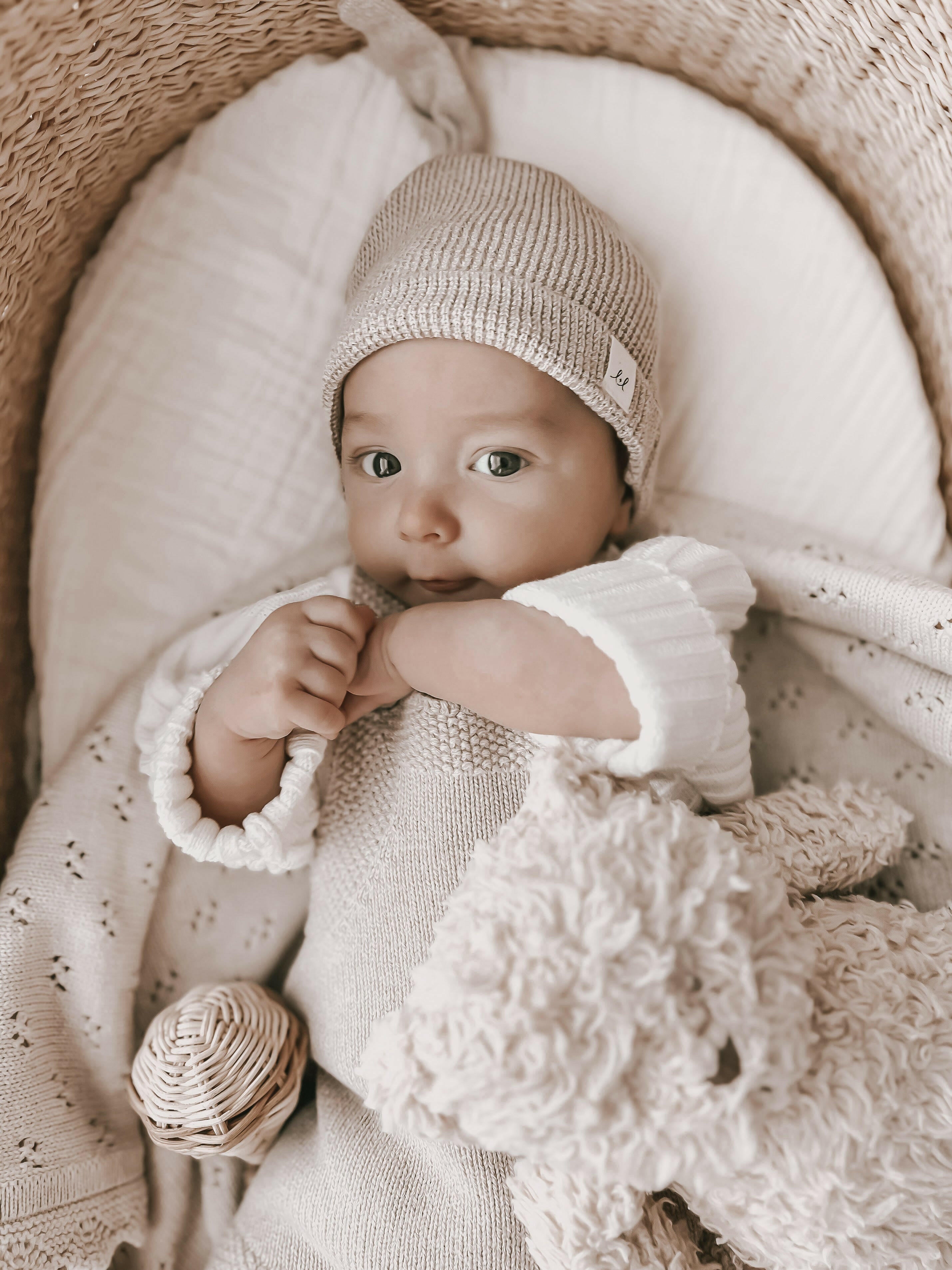 Luna + Luca Knotted Hat - Heather Beige Luna + Luca