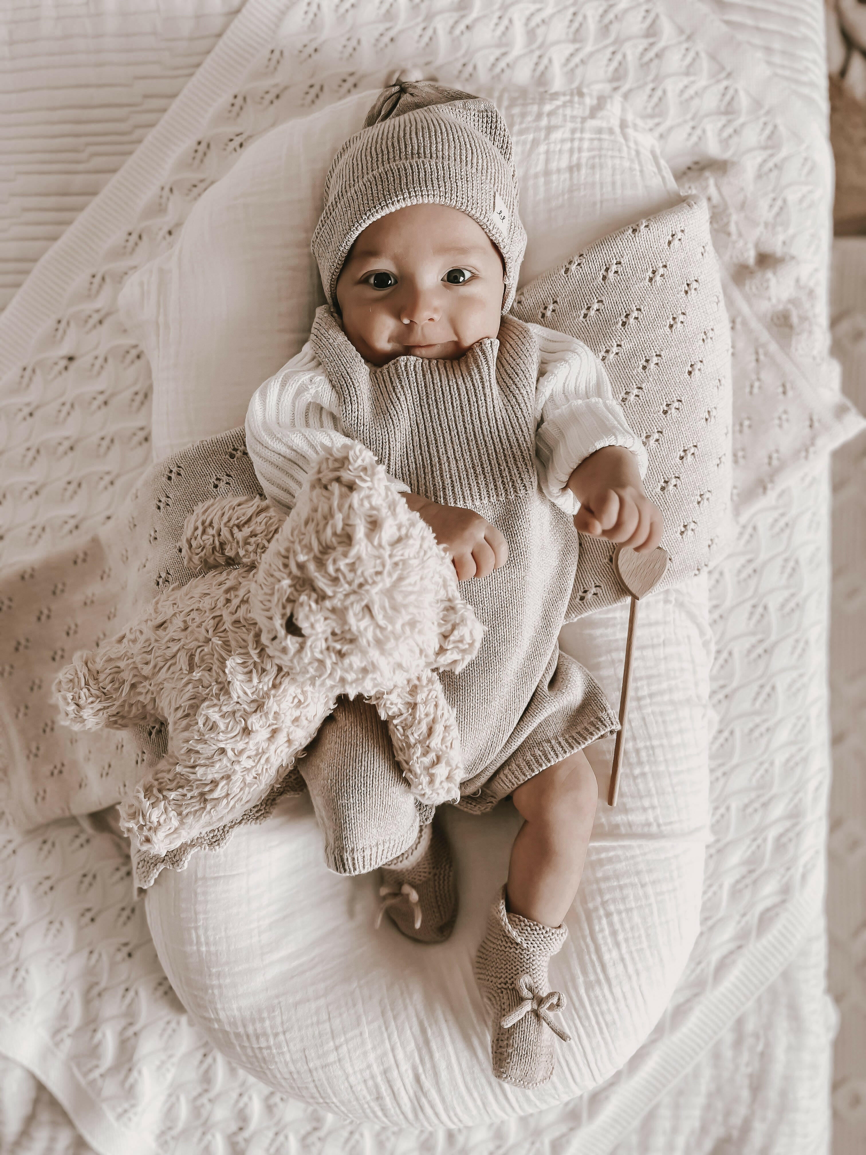 Luna + Luca Rib Detail Short Romper - Heather Beige Luna + Luca