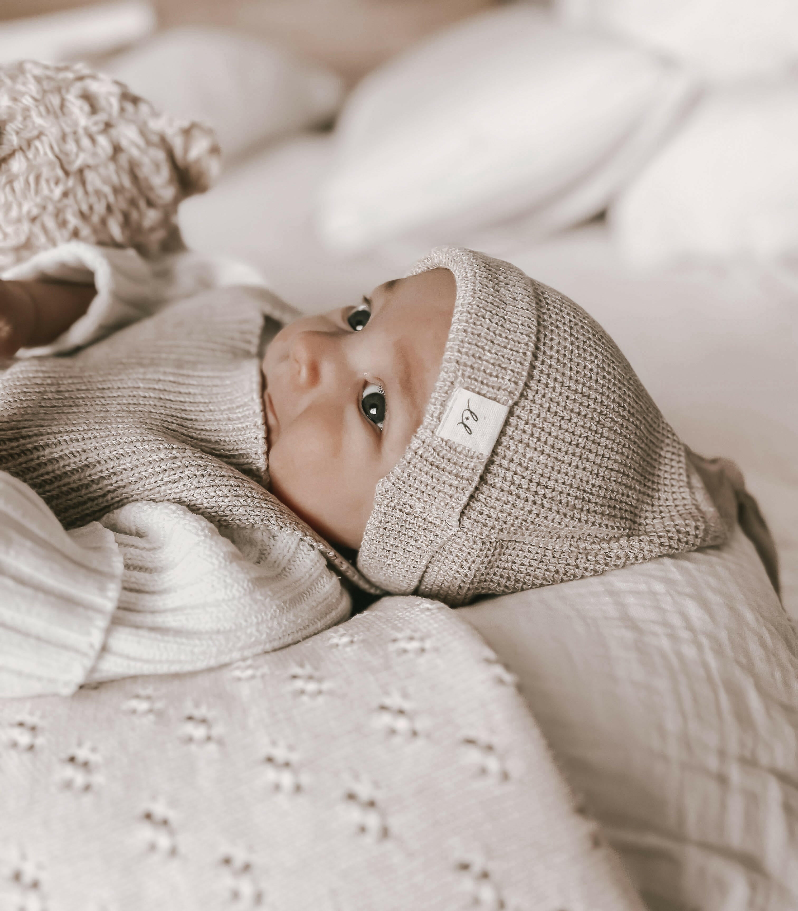 Luna + Luca Knotted Hat - Heather Beige Luna + Luca