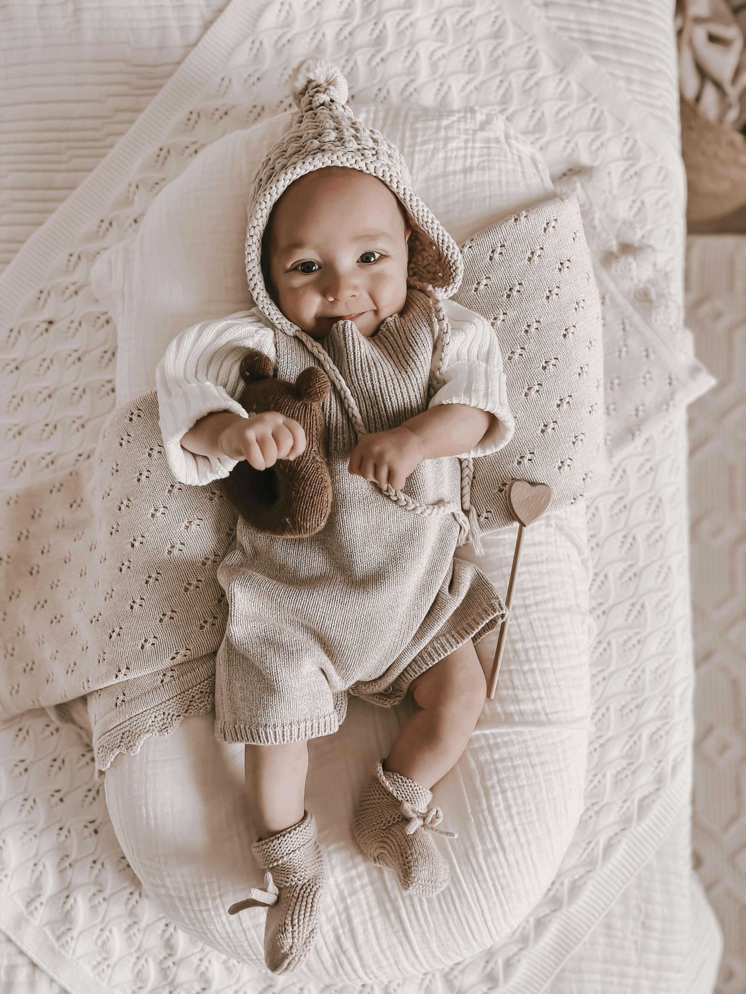 Luna + Luca Rib Detail Short Romper - Heather Beige Luna + Luca