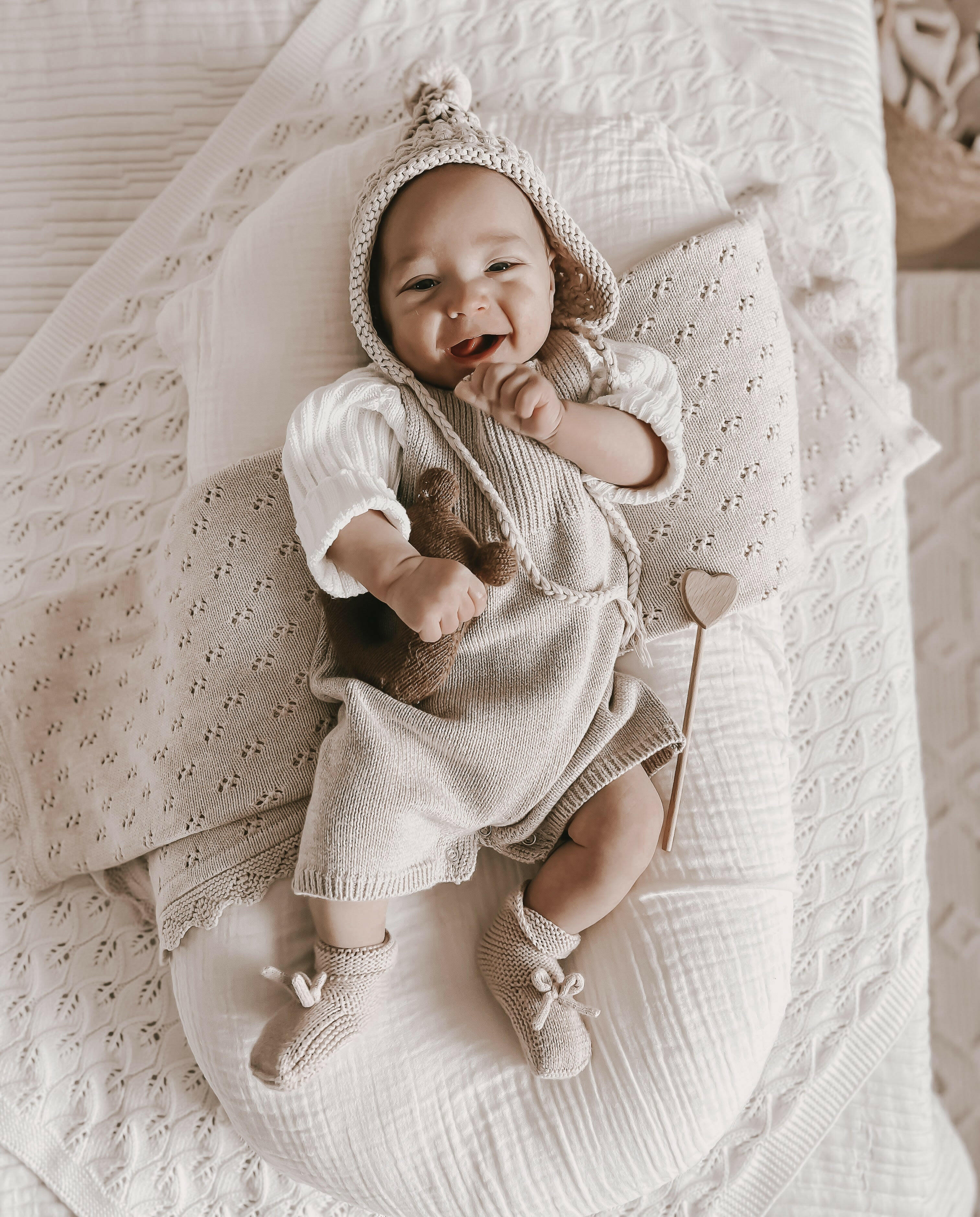 Luna + Luca Rib Detail Short Romper - Heather Beige Luna + Luca