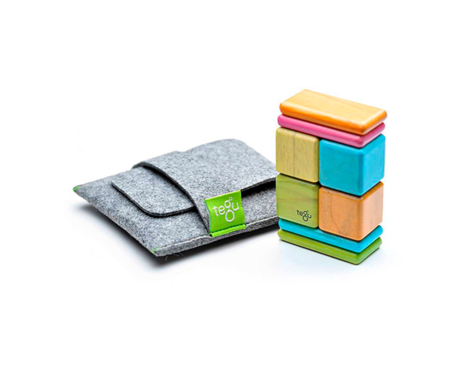 Tegu Original Pocket Pouch Magnetic Wooden Blocks 8 pieces Kids Toys Tegu