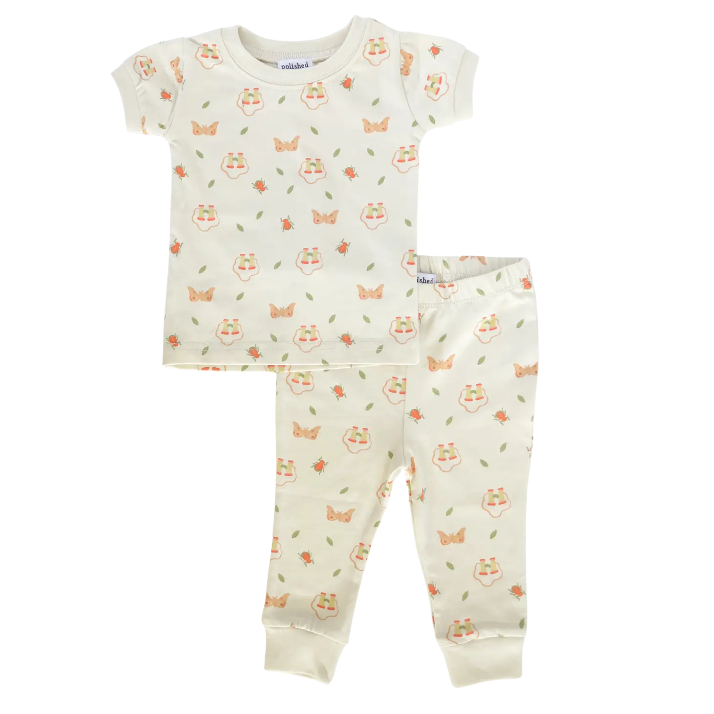 Bugs & Binoculars Organic Pajama Set for Children & Babies Pajama Set Polished Prints