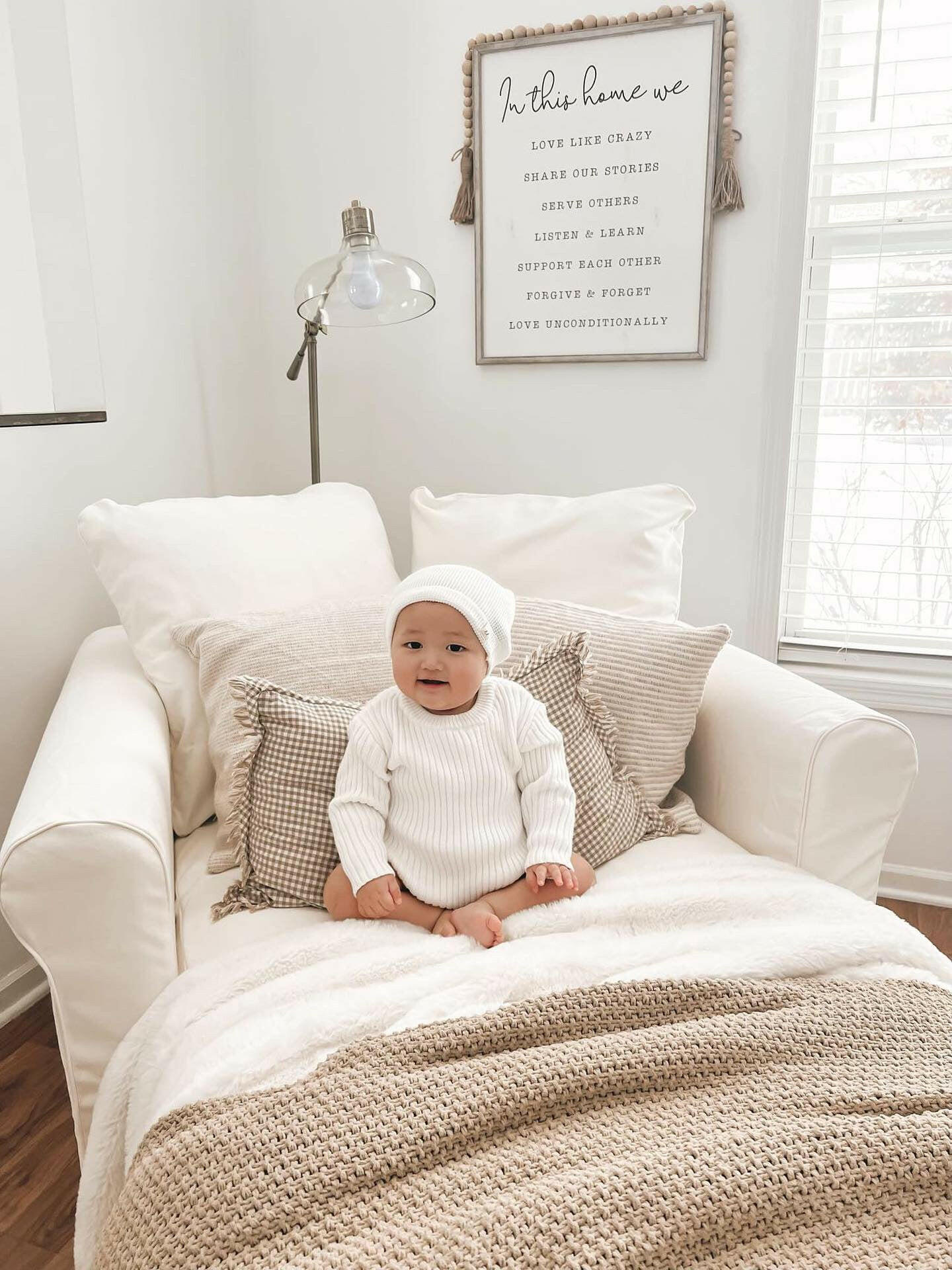 Luna + Luca Chunky Rib Romper - White Luna + Luca