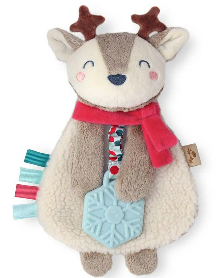 Holiday Reindeer Plush + Teether Toy Baby Essentials Itzy Ritzy