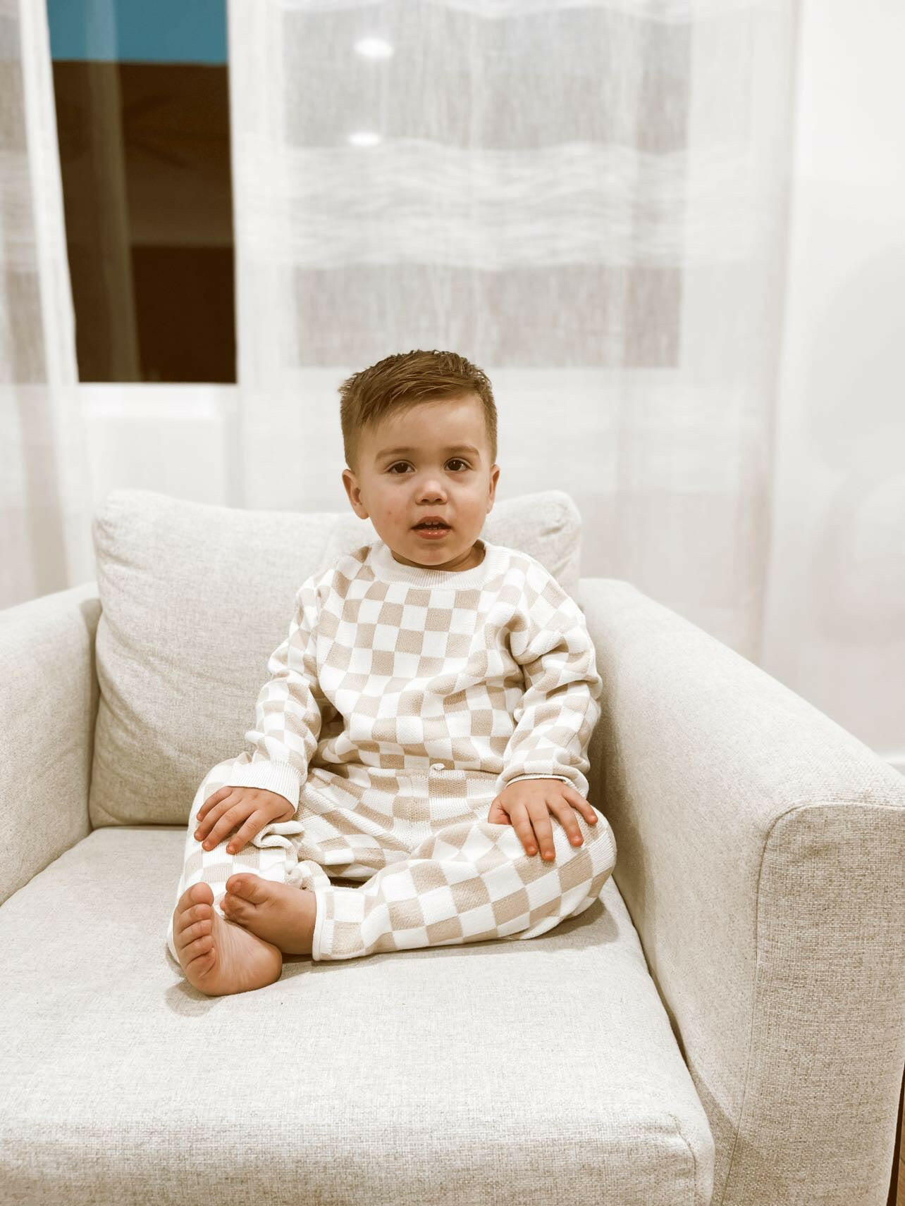 Checkered Jacquard Pants Luna + Luca