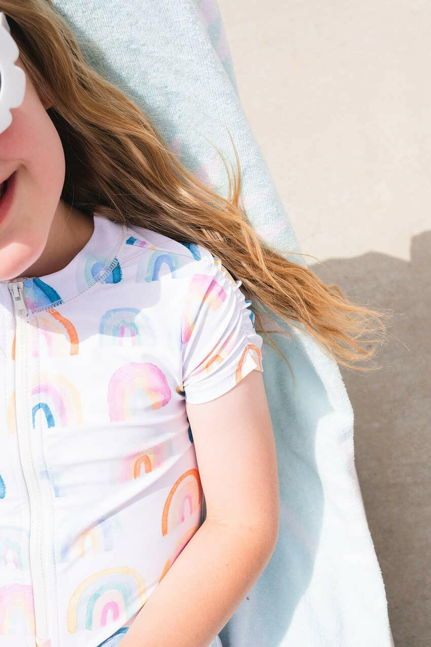 Zoey Swim in Watercolor Rainbow Ollie Jay