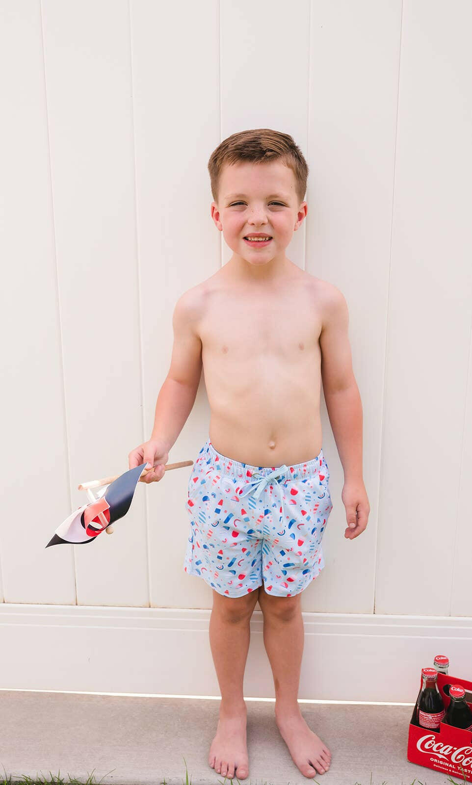 Boy Swim Shorts in Sweet Freedom Ollie Jay