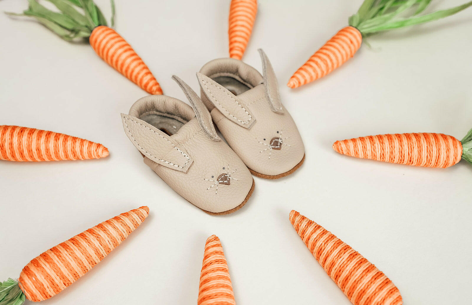 French Vanilla Bunnies // Cute Critters Leather Shoes Baby and Toddler Bunny Baby Shoes Starry Knight Design