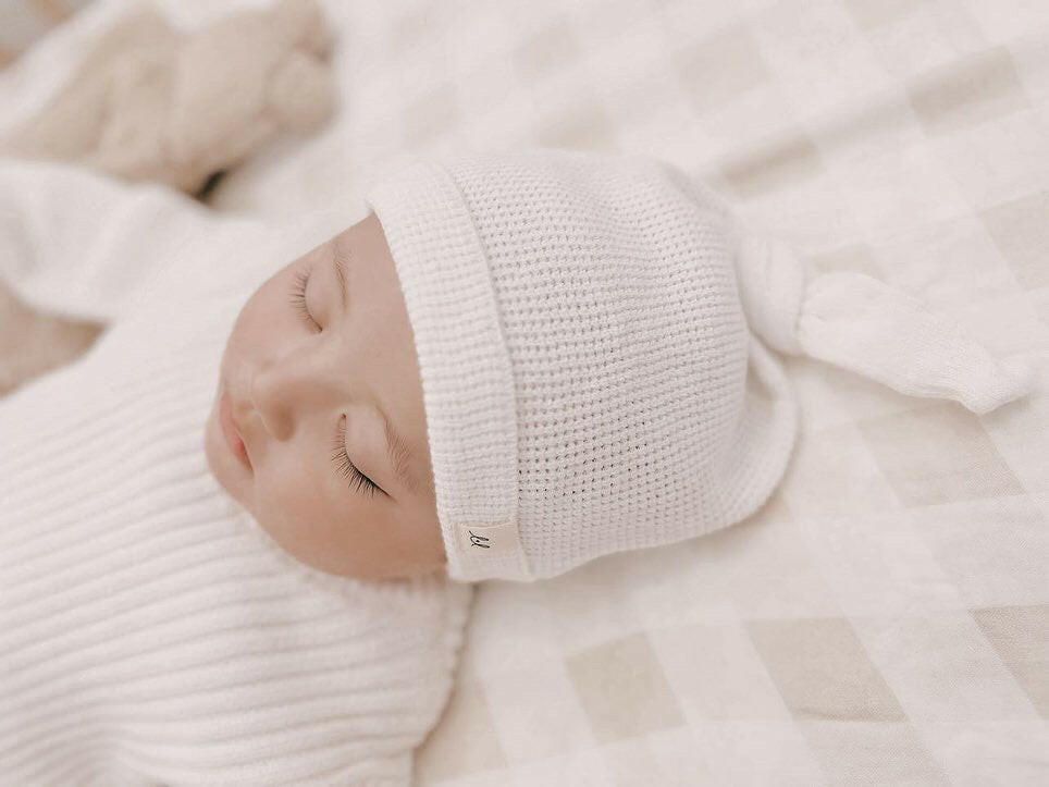 Luna + Luca Knotted Hat - White  Luna + Luca