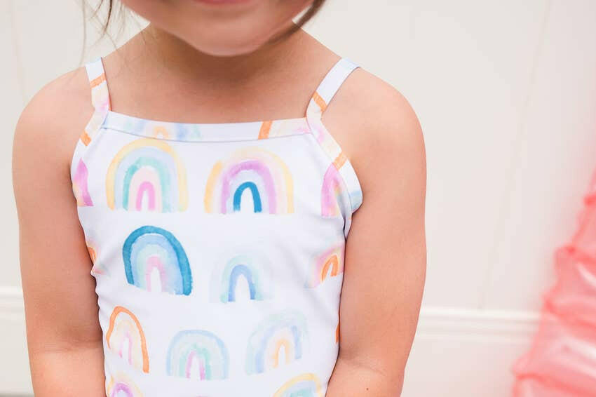 Emma Swim in Watercolor Rainbow Ollie Jay